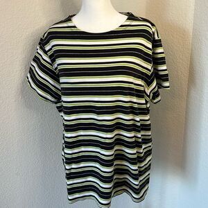 Bechamel Women's Short Sleeve Round Neck Striped T-Shirt ~ Size XL